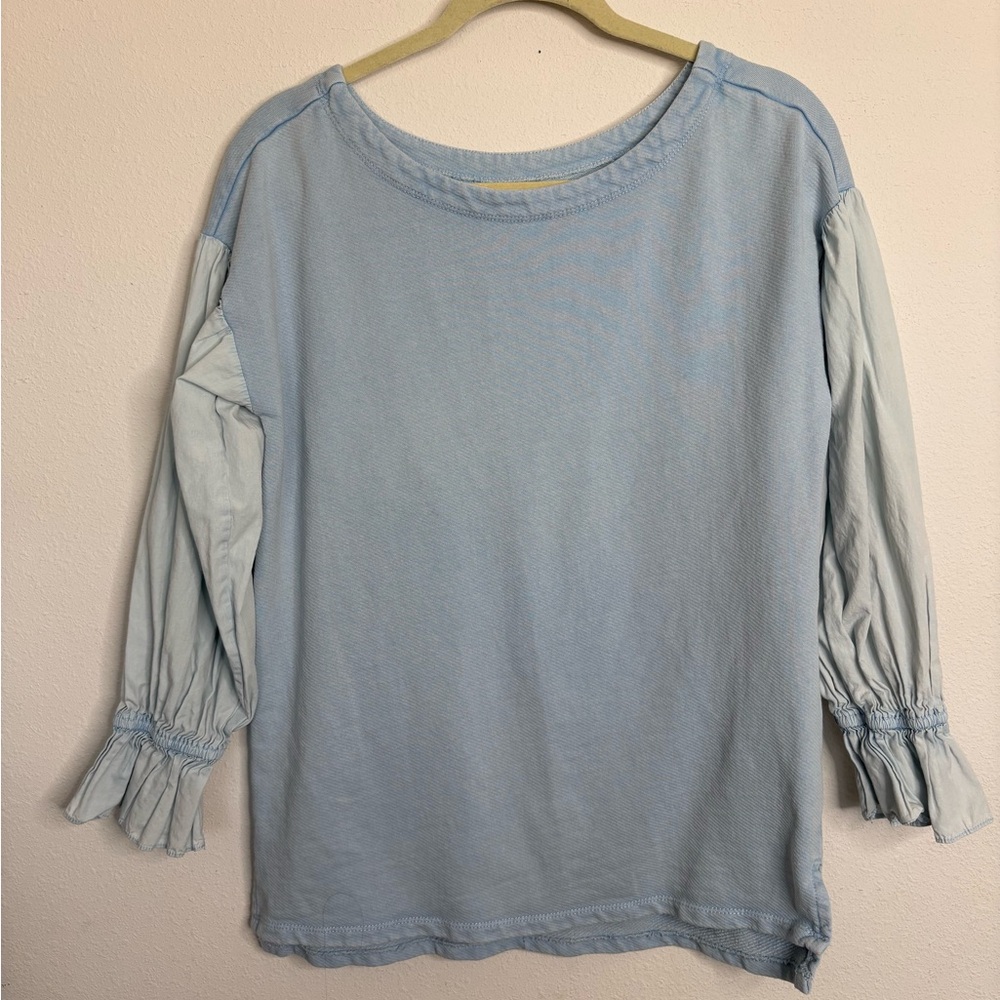 Pilcro Light Blue Textured Top - Picture 3 of 6